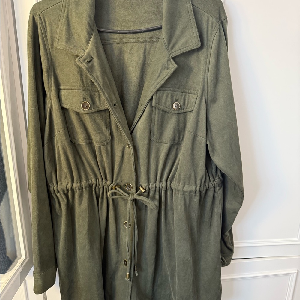 Torrid Green Utility Jacket with Adjustable Waist